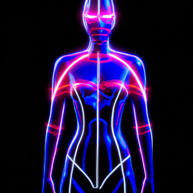 Arte moderno-Ciborg futurista con luces de neón-decoración pared-Cuadros Decorativos y artículos decoración-venta online